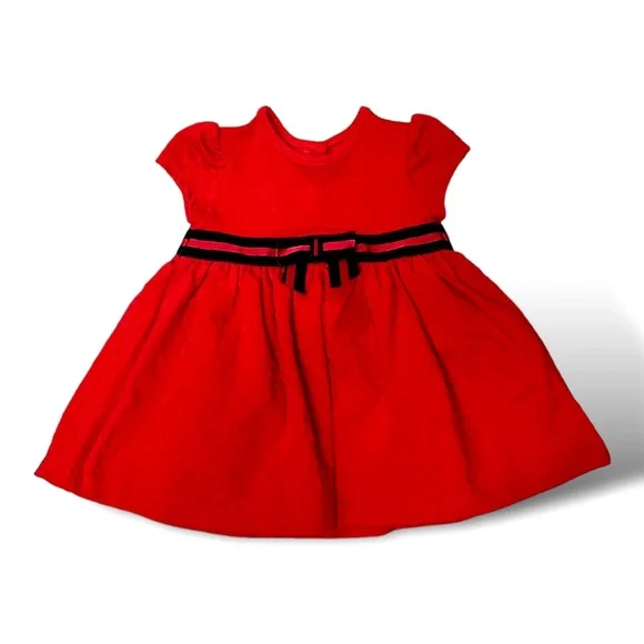 white christmas dresses Santa's Little Sweetheart Velvet Christmas Dress – Mia Belle Girls main image 1